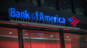 bank of america sign at night