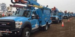 PG&E trucks