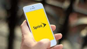 Sprint mobile logo on cell phone