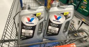 Valvoline synthetic motor oil in shopping cart