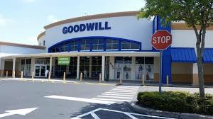 Goodwill store front and parking lot